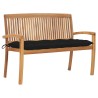 Banc de jardin empilable et coussin 128,5cm Bois de teck massif 548799548799