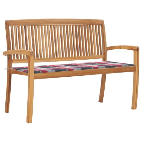 Banc de jardin empilable et coussin 128,5cm Bois de teck massif 548801548801