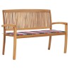 Banc de jardin empilable et coussin 128,5cm Bois de teck massif 548801548801