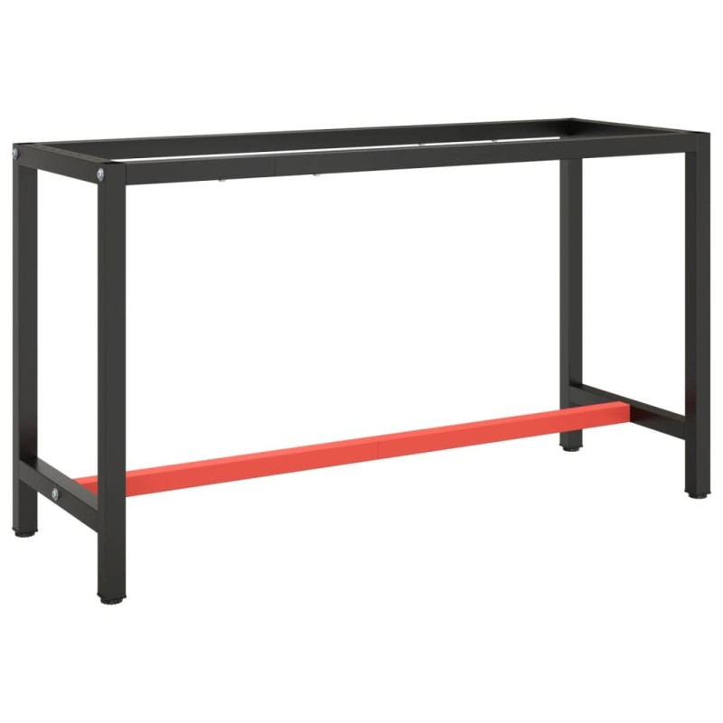 Cadre de banc de travail Noir et rouge mat 140x50x79 cm Métal 548805548805