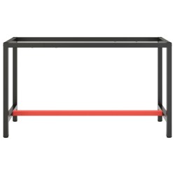 Cadre de banc de travail Noir et rouge mat 140x50x79 cm Métal 548805548805