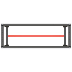 Cadre de banc de travail Noir et rouge mat 140x50x79 cm Métal 548805548805