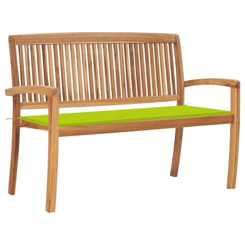 Banc de jardin empilable et coussin 128,5cm Bois de teck massif 548806548806
