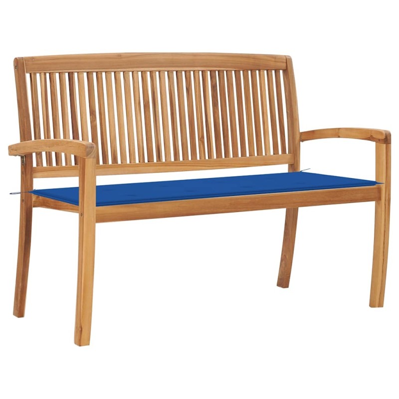 Banc de jardin empilable et coussin 128,5cm Bois de teck massif 548807548807