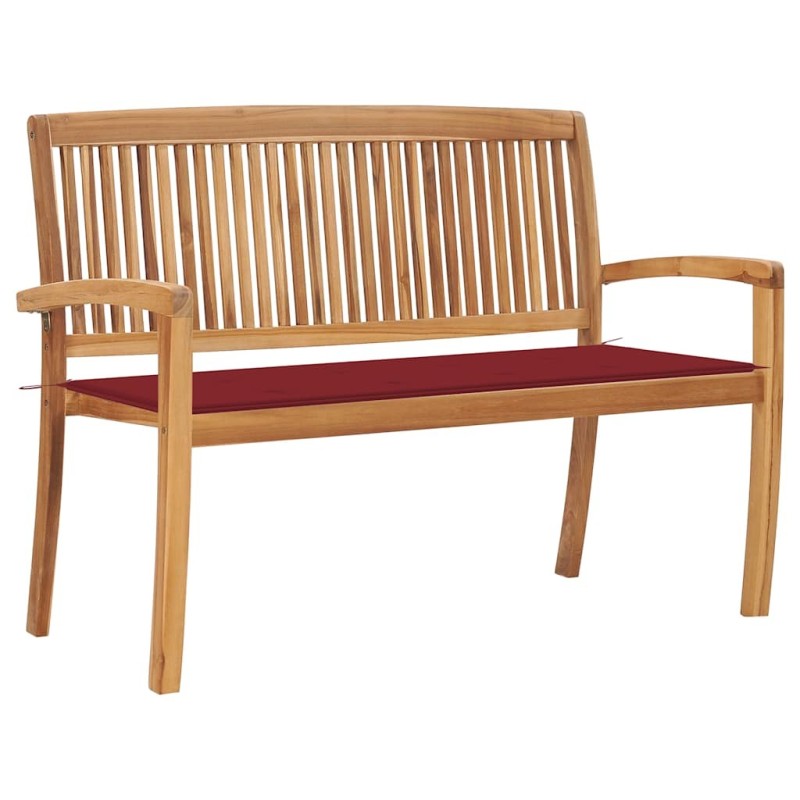 Banc de jardin empilable et coussin 128,5cm Bois de teck massif 548808548808