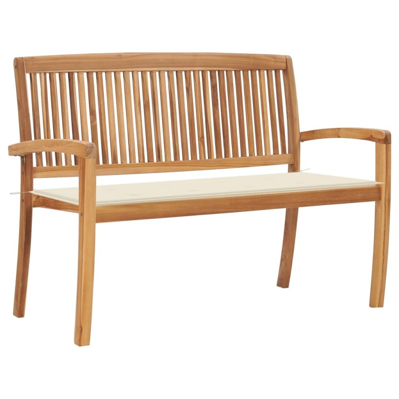 Banc de jardin empilable et coussin 128,5cm Bois de teck massif 548810548810