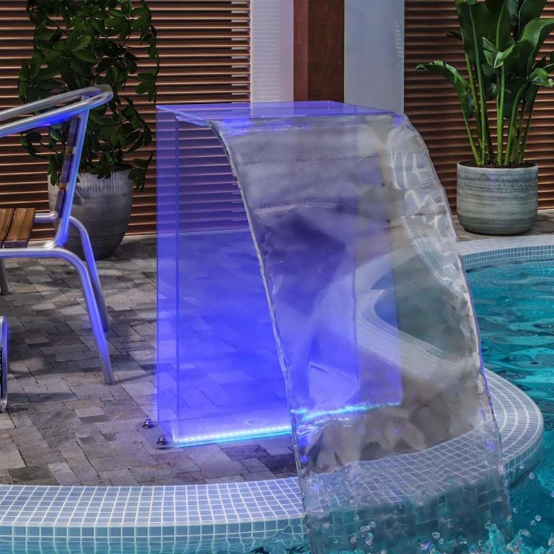 Fontaine de piscine avec LED RVB Acrylique 51 cm 548812548812