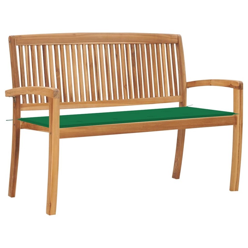Banc de jardin empilable et coussin 128,5cm Bois de teck massif 548813548813