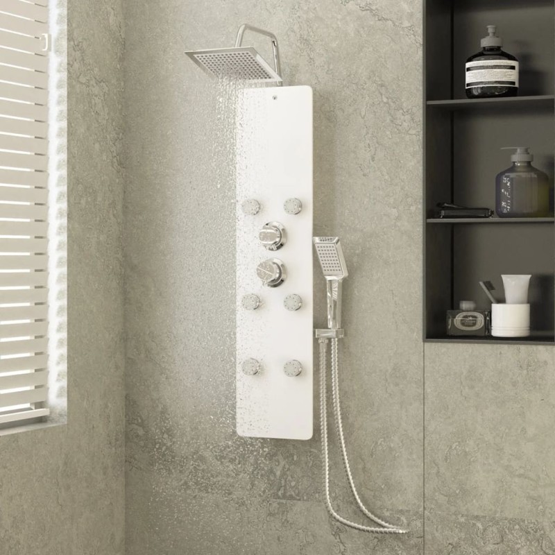 Panneau de douche Verre 25x47,5x130 cm Blanc 548824548824