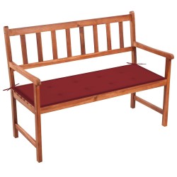 Banc de jardin avec coussin 120 cm Bois d'acacia massif 548843548843
