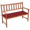Banc de jardin avec coussin 120 cm Bois d'acacia massif 548843548843