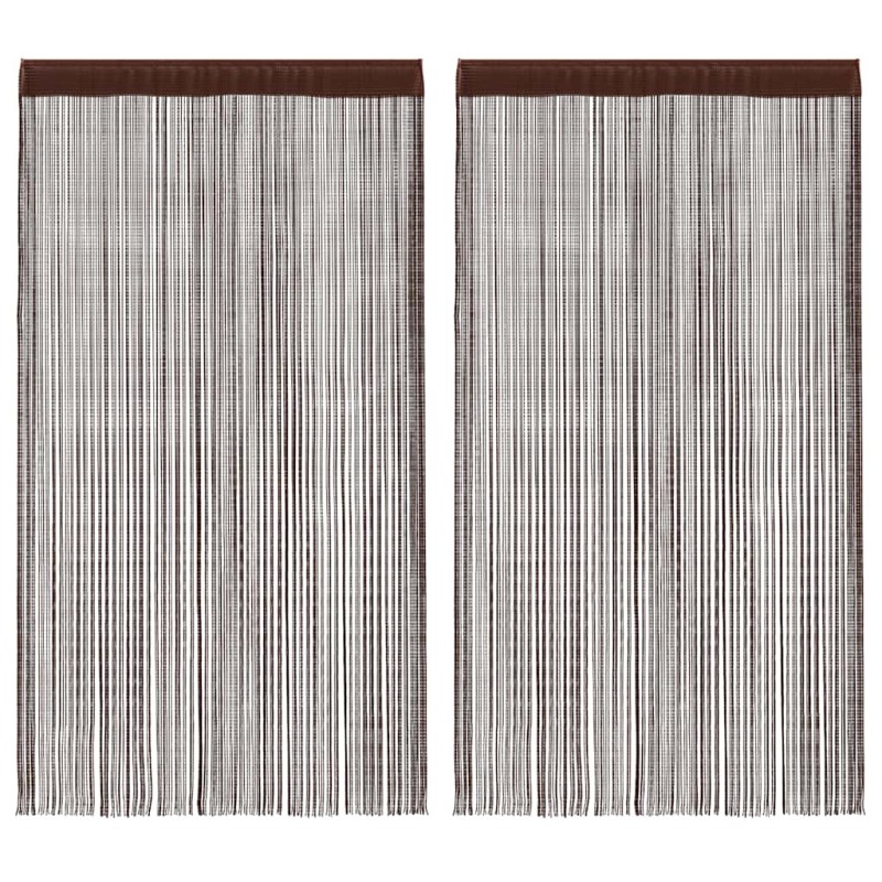 Rideau en fils 2 pcs 100 x 250 cm Marron 548850548850