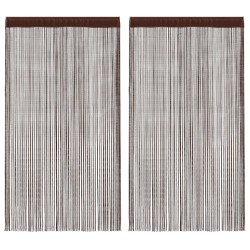 Rideau en fils 2 pcs 140 x 250 cm Marron 548851548851