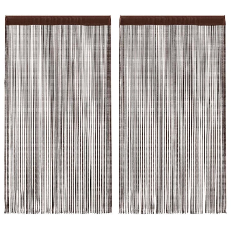 Rideau en fils 2 pcs 140 x 250 cm Marron 548851548851