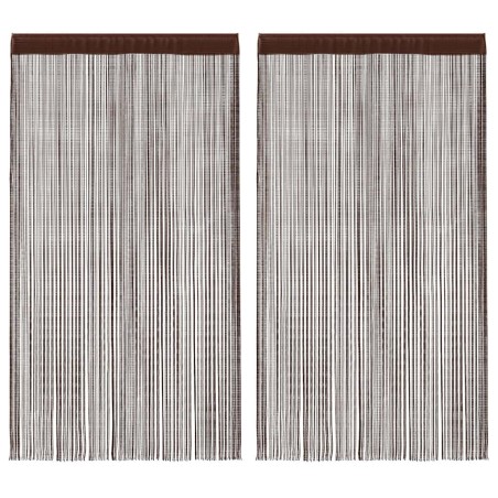Rideau en fils 2 pcs 140 x 250 cm Marron 548851548851