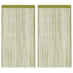 Rideau en fils 2 pcs 100 x 250 cm Vert 548852548852