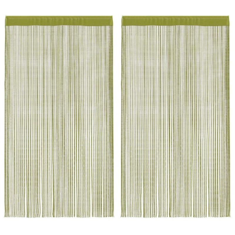 Rideau en fils 2 pcs 100 x 250 cm Vert 548852548852