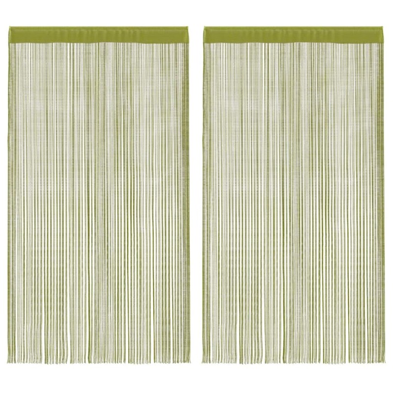 Rideau en fils 2 pcs 140 x 250 cm Vert 548853548853