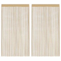 Rideau en fils 2 pcs 100 x 250 cm Beige 548855548855