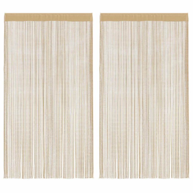 Rideau en fils 2 pcs 100 x 250 cm Beige 548855548855