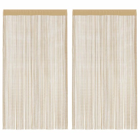 Rideau en fils 2 pcs 100 x 250 cm Beige 548855548855