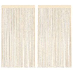 Rideau en fils 2 pcs 140 x 250 cm Crème 548857548857