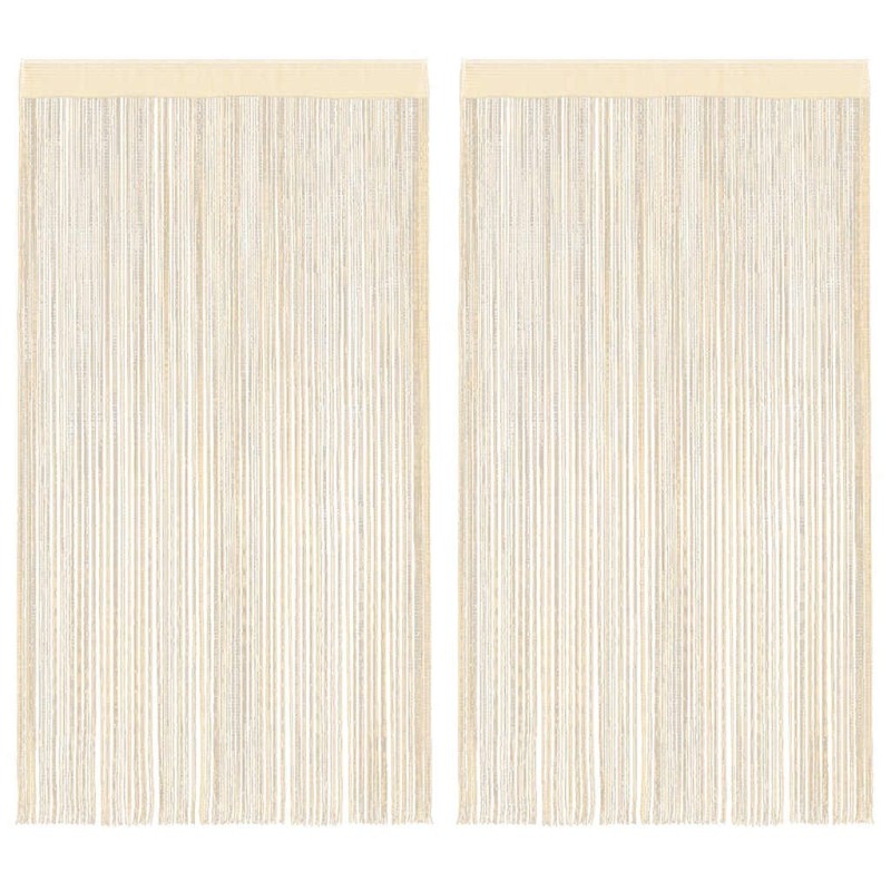 Rideau en fils 2 pcs 140 x 250 cm Crème 548857548857