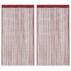 Rideau en fils 2 pcs 100 x 250 cm Bordeaux 548859548859