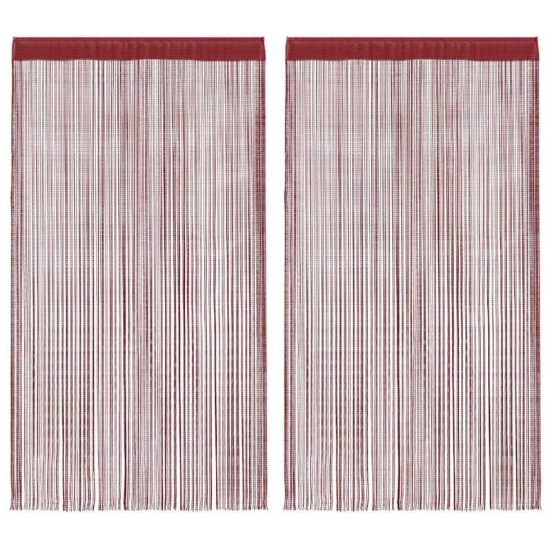 Rideau en fils 2 pcs 100 x 250 cm Bordeaux 548859548859