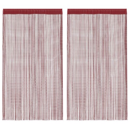 Rideau en fils 2 pcs 100 x 250 cm Bordeaux 548859548859