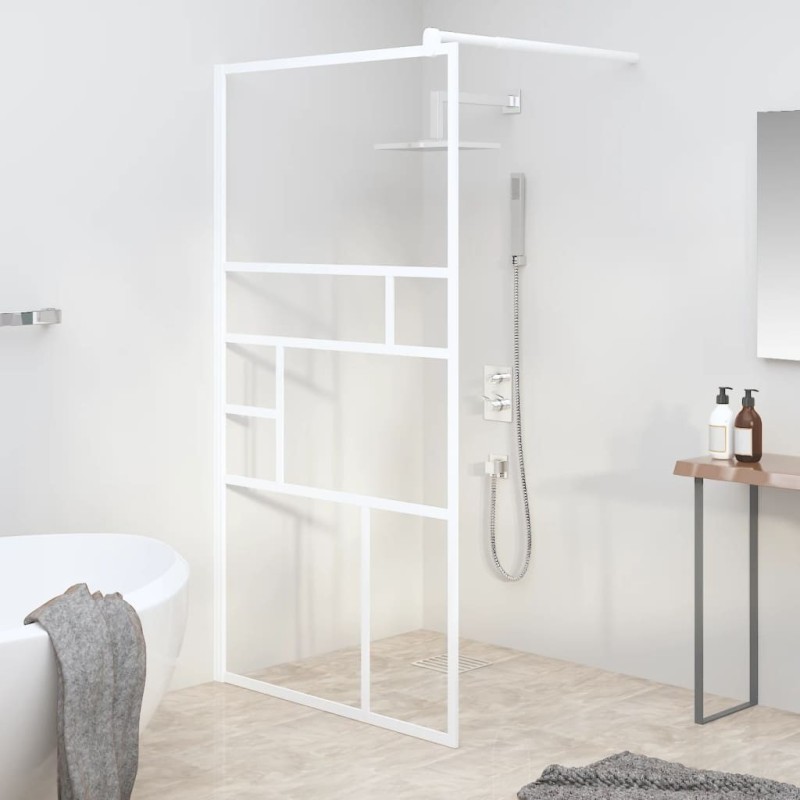 Paroi de douche 115x195 cm ESG Verre Blanc 548877548877