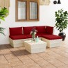 Salon de jardin palette 5 pcs avec coussins bois d'épicéa 548881548881