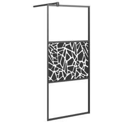 Paroi de douche 90x195 cm Verre ESG avec design de pierre Noir 548890548890