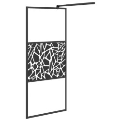 Paroi de douche 90x195 cm Verre ESG avec design de pierre Noir 548890548890