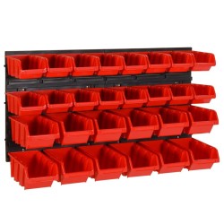 Ensemble d'étagères d'atelier 30 pcs Rouge et noir 77x39 cm PP 548906548906