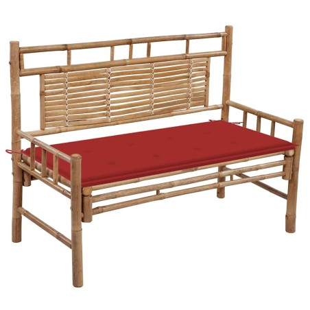Banc de jardin avec coussin 120 cm Bambou 548912548912