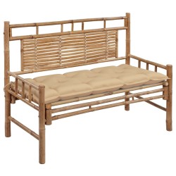 Banc de jardin avec coussin 120 cm Bambou 548913548913