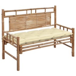 Banc de jardin avec coussin 120 cm Bambou 548914548914
