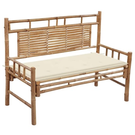Banc de jardin avec coussin 120 cm Bambou 548928548928