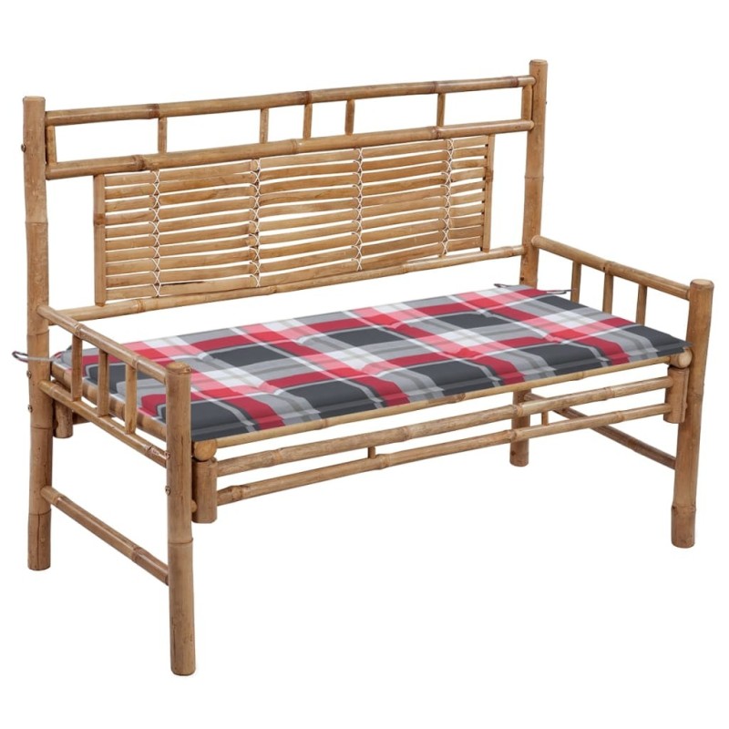 Banc de jardin avec coussin 120 cm Bambou 548940548940