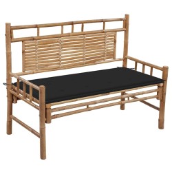 Banc de jardin avec coussin 120 cm Bambou 548952548952