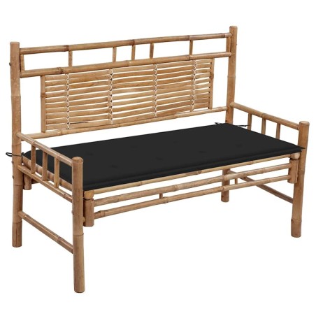 Banc de jardin avec coussin 120 cm Bambou 548952548952