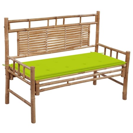 Banc de jardin avec coussin 120 cm Bambou 548953548953