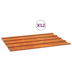 Panneaux de toiture 12 pcs rouillé 60x44 cm Acier corten 548954548954