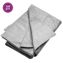 Bâche 180 g/m² 8x8 m Gris PEHD 548976548976