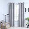 Rideaux occultants avec anneaux en métal 2 pcs Gris 140x245 cm 548979548979