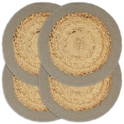 Napperons 4 pcs Naturel et gris 38 cm Jute et coton 548982548982