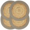 Napperons 4 pcs Naturel et gris 38 cm Jute et coton 548982548982