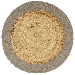 Napperons 4 pcs Naturel et gris 38 cm Jute et coton 548982548982