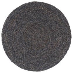Napperons 4 pcs Gris foncé Plain 38 cm Rond Jute 549002549002
